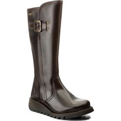 Kozaki FLY LONDON - Shapfly GORE-TEX P144059001 Dk.Brown. Brązowe buty zimowe damskie Fly London, z gore-texu, przed kolano, na wysokim obcasie. W wyprzedaży za 459,00 zł.