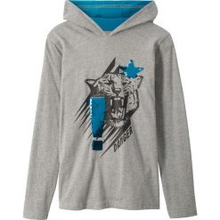 Shirt z kapturem i dwustronnymi cekinami bonprix jasnoszary melanż. Szare t-shirty chłopięce bonprix, z aplikacjami, z dżerseju, bez rękawów. Za 34,99 zł.