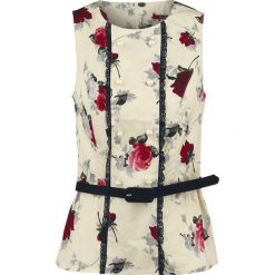 Hell Bunny Cecily Top Top damski kremowy. Białe bluzki damskie marki Hell Bunny, xl, bez wzorów, bez kołnierzyka, bez rękawów. Za 149,90 zł.