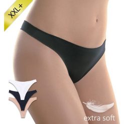 Delikatne stringi z mikrofibry - trójpak. Brązowe stringi damskie marki Astratex, z bawełny. Za 64,99 zł.