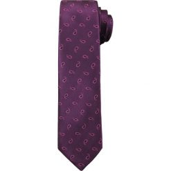 Fioletowy Elegancki Męski Krawat -ALTIES- Wzór Paisley KRALTS0205. Fioletowe krawaty męskie Alties, bez wzorów, z tkaniny, eleganckie. Za 40,00 zł.