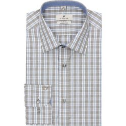Koszula winberg 2556 długi rękaw slim fit brąz. Szare koszule męskie Recman, m, bez wzorów, bez kołnierzyka, z długim rękawem. Za 109,99 zł.