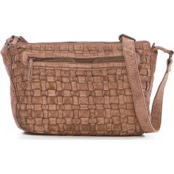 Torebki klasyczne damskie: Skórzana torebka w kolorze beżowym – 27 x 21 x 8 cm