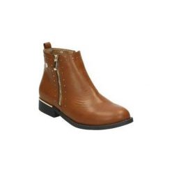 Botki Xti Botki 48619 moda młody brązowy. Pomarańczowe botki damskie Xti, młodzieżowe, bez obcasa, bez zapięcia. W wyprzedaży za 198,16 zł.