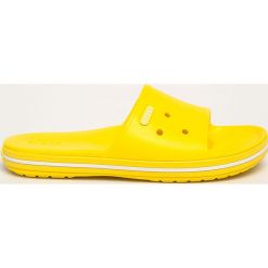Crocs - Klapki. Żółte kapcie męskie Crocs, bez wzorów, z gumy. W wyprzedaży za 79,90 zł.
