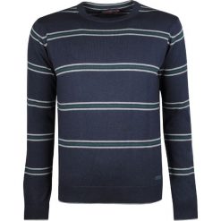 Trussardi Sweter "Stripes". Swetry męskie Trussardi, z nadrukiem, z dzianiny, z okrągłym kołnierzem, bez kaptura. Za 249,00 zł.