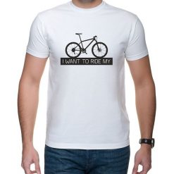 Koszulka T-SHIRT I want to ride MTB white. Białe koszulki męskie studioixi, m, z nadrukiem, bez kołnierzyka. Za 69,00 zł.