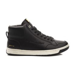 Skórzane sneakersy w kolorze czarnym. Czarne trampki męskie U.S. Polo Assn., Gas, na sznurówki. W wyprzedaży za 329,95 zł.