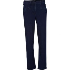 Dżinsy ze stretchem STRAIGHT z wygodnym paskiem bonprix ciemny denim. Czarne jeansy damskie bonprix. Za 44,99 zł.