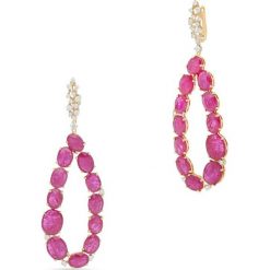 PROMOCJA Złote Kolczyki - złoto 750, Brylant 0,97ct,rubin. Żółte kolczyki damskie W.KRUK, z brylantem, złote. W wyprzedaży za 27223,00 zł.