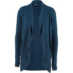 Sweter bez zapięcia, długi rękaw bonprix ciemnoniebieski. Niebieskie swetry damskie bonprix, bez wzorów, z długim rękawem, długie, bez kaptura. Za 74,99 zł.