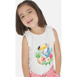 Mayoral - Top dziecięcy 92-134 cm. Żółte bluzki dziewczęce Mayoral, z nadrukiem, z elastanu, z okrągłym kołnierzem, bez rękawów, bez kaptura. Za 69,90 zł.