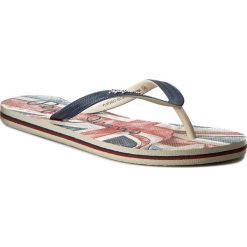 Japonki PEPE JEANS - Rake Flag PLS70022 Sailor 580. Niebieskie klapki damskie Pepe Jeans, bez wzorów, z jeansu, bez obcasa. W wyprzedaży za 79,00 zł.