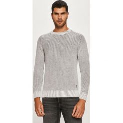 Guess Jeans - Sweter. Szare swetry męskie Guess Jeans, s, z aplikacjami, z bawełny, z okrągłym kołnierzem, bez kaptura. Za 459,90 zł.