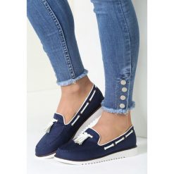 Niebieskie Mokasyny Another Star. Niebieskie mokasyny damskie marki vices, ze skóry, retro, na płaskiej podeszwie. Za 39,99 zł.