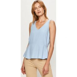 Vero Moda - Bluzka. Niebieskie bluzki damskie Vero Moda, na co dzień, s, bez wzorów, z wiskozy, casualowe, bez kołnierzyka, bez rękawów. Za 89,90 zł.