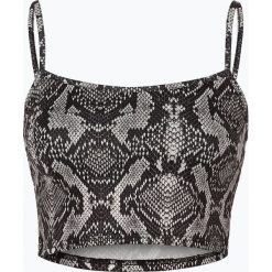 NA-KD - Top damski, beżowy. Brązowe topy damskie NA-KD, l, z nadrukiem, ze skóry, bez kołnierzyka. Za 59,95 zł.