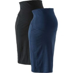 Spódnica ciążowa z dżerseju (2 szt.) bonprix czarny + ciemnoniebieski. Czarne spódniczki damskie bonprix, z dżerseju, eleganckie, dopasowane. Za 75,98 zł.
