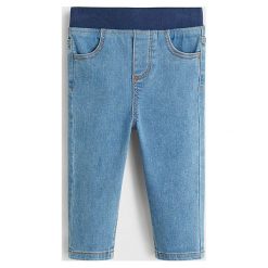 Mango Kids - Jeansy dziecięce Pablo 80-104 cm. Niebieskie spodnie chłopięce Mango Kids, bez wzorów, z elastanu. Za 59,90 zł.