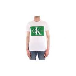 T-shirty z krótkim rękawem Calvin Klein Jeans J30J307843. Szare t-shirty męskie Calvin Klein Jeans, s, bez wzorów, z jeansu, bez kołnierzyka, krótkie. Za 220,63 zł.