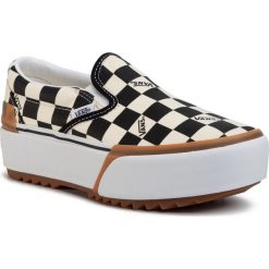 Tenisówki VANS - Classic Slip-On S VN0A4TZVVLV1 (Checkerboard) Multi/True. Czarne półbuty damskie Vans, bez wzorów, z gumy, bez obcasa, bez zapięcia. W wyprzedaży za 299,00 zł.