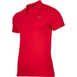 Koszulka polo męska TSM301 - czerwony. Czerwone koszulki męskie 4f, m, bez wzorów, z bawełny, eleganckie, polo, bez rękawów. Za 69,99 zł.