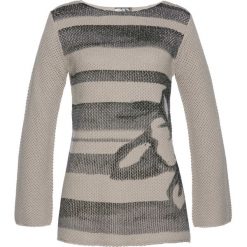 Swetry klasyczne damskie: Sweter bonprix kamienisto-szary
