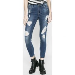 Only - Jeansy CARMEN. Niebieskie jeansy damskie skinny marki ONLY, z aplikacjami, z elastanu. W wyprzedaży za 99,90 zł.