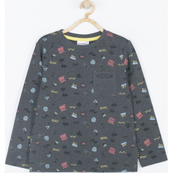 Koszulka. Szare t-shirty chłopięce marki KING OF COOL, z nadrukiem, z długim rękawem. Za 45,90 zł.
