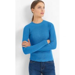 Prążkowany sweter. Niebieskie swetry klasyczne damskie Orsay, xs, z dzianiny, z okrągłym kołnierzem. Za 69,99 zł.