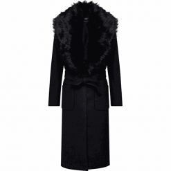 ONLY Damski płaszcz ONLJOLIE LONG FUR WOOL COAT OTW Black (rozmiar S). Czarne kurtki damskie ONLY, s, z wełny. W wyprzedaży za 269,00 zł.