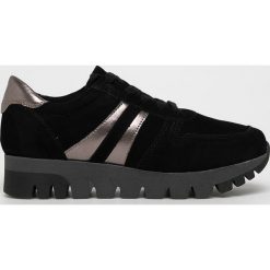 Tamaris - Buty. Czarne buty sportowe damskie Tamaris, bez wzorów, ze skóry, sportowe. W wyprzedaży za 279,90 zł.
