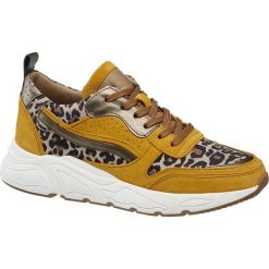 Sneakersy damskie 5th Avenue żółte. Żółte sneakersy damskie 5th Avenue, ze skóry. Za 239,90 zł.