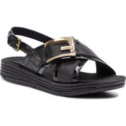 Sandały GEOX - D Koleos F D825PF 08502 C9999 Black. Czarne klapki damskie Geox, bez wzorów, ze skóry ekologicznej, bez obcasa. W wyprzedaży za 239,00 zł.