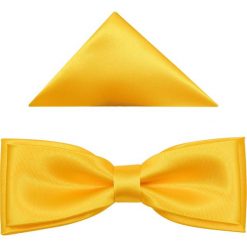 Żółta mucha męska SLIM z poszetką B35. Żółte muszki męskie Modini Moda Męska, na co dzień, bez wzorów, z tkaniny, eleganckie. W wyprzedaży za 45,00 zł.