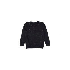 Bluza damska ze ściągaczami, nierozpinana gładka, z koralikami. Czarne długie bluzy damskie marki TXM, na jesień, z długim rękawem. Za 34,99 zł.