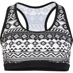 Biustonosz bikini bustier bonprix czarno-biały wzorzysty. Czarne stroje kąpielowe damskie bonprix, bez wzorów. Za 64,99 zł.