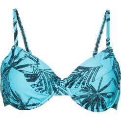 Stroje kąpielowe damskie: Biustonosz bikini na fiszbinach bonprix niebiesko-czarny