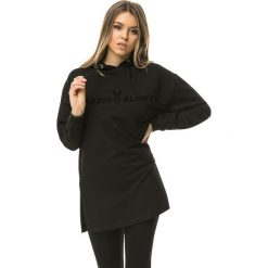 Cardio Bunny - Bluza Happy. Czarne bluzy damskie Cardio Bunny, s, z nadrukiem, z elastanu, bez rękawów, z kapturem. Za 179,90 zł.