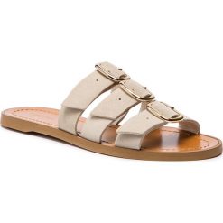 Klapki PATRIZIA PEPE - 2V8741/A5B3-B645 Moon Sand. Brązowe klapki damskie Patrizia Pepe, z aplikacjami, ze skóry, bez obcasa. W wyprzedaży za 459,00 zł.