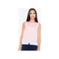 Bluzka M365 Róż. Różowe bluzki damskie FIGL, xl, bez wzorów, z materiału, bez kołnierzyka, bez rękawów. Za 89,00 zł.