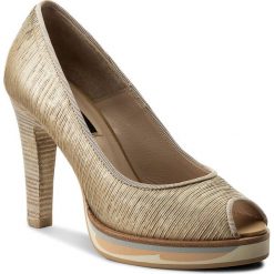 Półbuty ZINDA - 3552 Platino. Żółte półbuty damskie skórzane Zinda, eleganckie, na obcasie. W wyprzedaży za 399,00 zł.