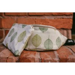 Nerka + kosmetyczka. Brązowe nerki damskie Pakamera, w paski, z bawełny, bez dodatków. Za 95,00 zł.
