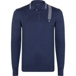 Sweter w kolorze granatowym. Niebieskie swetry męskie Giorgio di Mare, s, z haftami, z bawełny, polo, bez kaptura. W wyprzedaży za 139,95 zł.