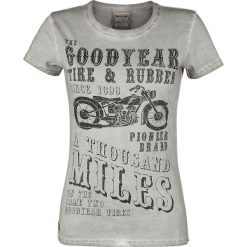 GoodYear Pilot Rock Koszulka damska jasnoszary. Szare bluzki z odkrytymi ramionami marki GoodYear, s, z nadrukiem, rockowe, z okrągłym kołnierzem. Za 42,90 zł.
