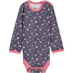 Body w kolorze granatowym. Niebieskie body niemowlęce lamino, z nadrukiem, z bawełny, bez rękawów. W wyprzedaży za 35,95 zł.