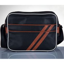 Stylowa torba męska na ramię SOLIER Messenger by Solier MS02 czarno - brązowa - Brązowy. Pomarańczowe torby męskie skórzane Solier, eleganckie. Za 64,99 zł.