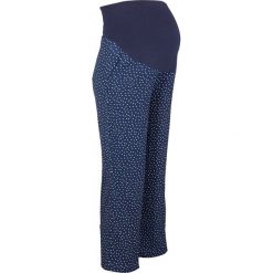Spodnie ciążowe w kropki bonprix ciemnoniebiesko-biały w kropki. Niebieskie spodnie damskie bonprix. Za 74,99 zł.