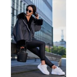 Lorenzo Ligari Kurtka Jeans Futro Kolor Black M. Czarne kurtki damskie LIGARI, na jesień, s, bez wzorów, z bawełny, eleganckie, bez kaptura. Za 389,00 zł.