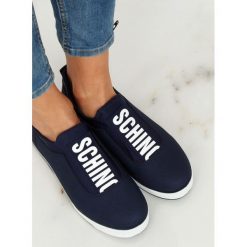 Trampki damskie granatowe. Buty sportowe damskie FunKee.pl, bez wzorów, z tkaniny, sportowe. Za 95,99 zł.